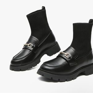 Black Leather Ankle Boots (021)